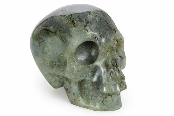 Realistic, Polished Labradorite Skull - Madagascar #381948